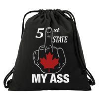 51 St State My Ass Funny Canada Middle Finger Drawstring Bag