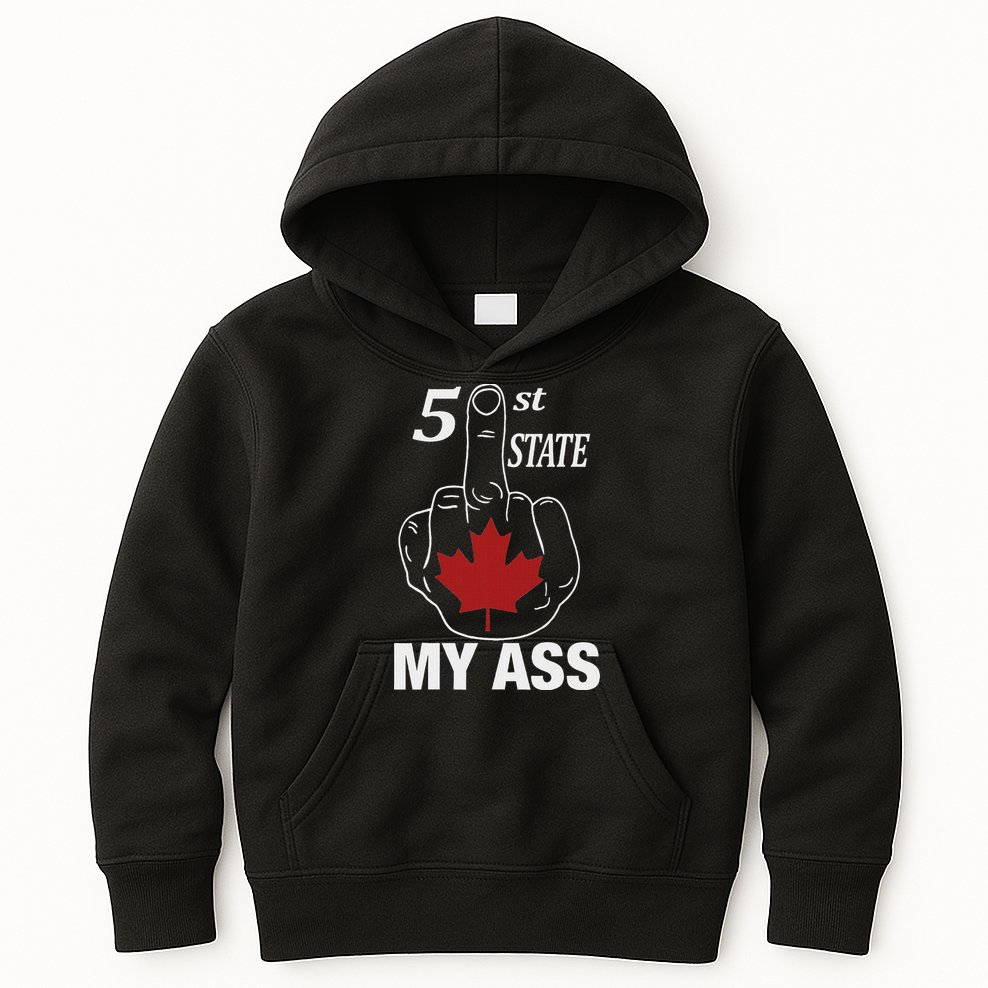 51 St State My Ass Funny Canada Middle Finger Kids Hoodie