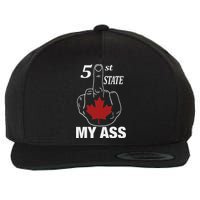 51 St State My Ass Funny Canada Middle Finger Wool Snapback Cap