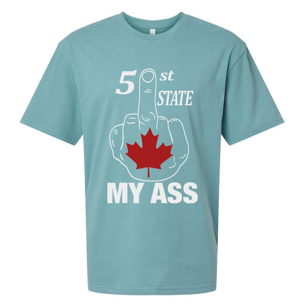 51 St State My Ass Funny Canada Middle Finger Sueded Cloud Jersey T-Shirt