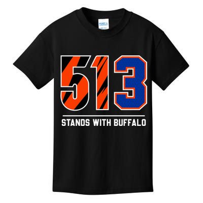 513 Stands With Buffalo Love For 3 Pray For Damar Kids T-Shirt