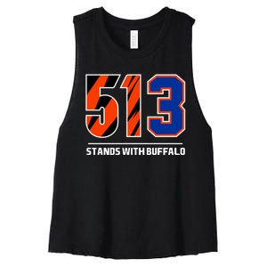 513 Stands With Buffalo Women's Racerback Cropped Tank