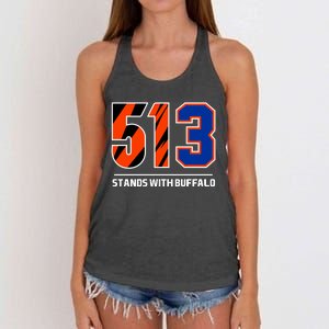 513 Stands With Buffalo Women's Knotted Racerback Tank