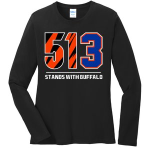 513 Stands With Buffalo Ladies Long Sleeve Shirt