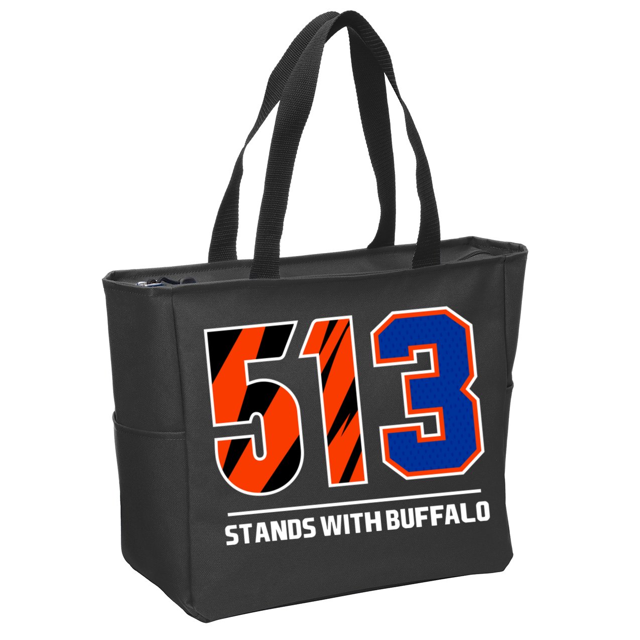 513 Stands With Buffalo Zip Tote Bag