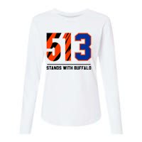 513 Stands With Buffalo Love For 3 Pray For Damar Womens Cotton Relaxed Long Sleeve T-Shirt