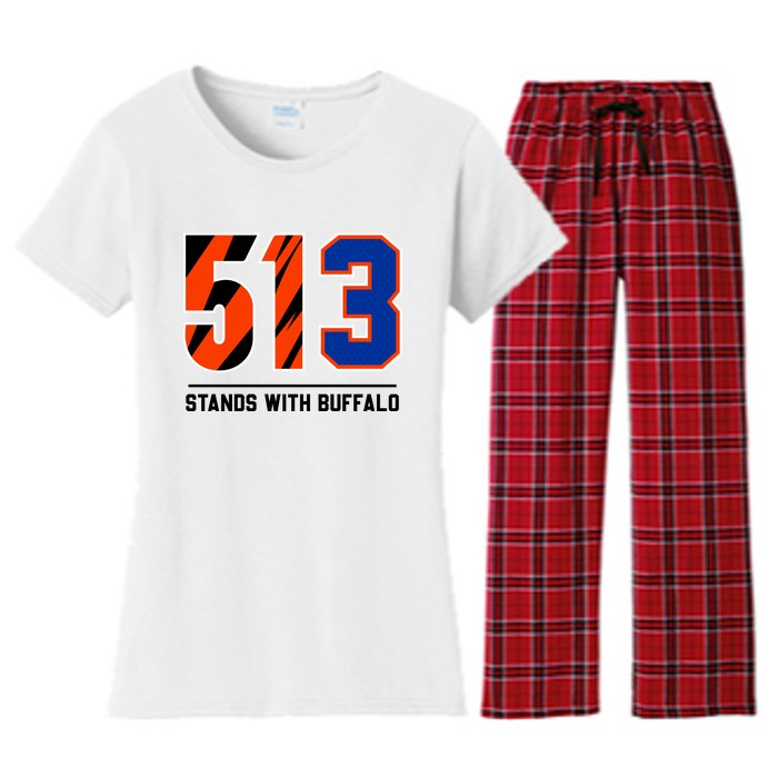 513 Stands With Buffalo Love For 3 Pray For Damar Women's Flannel Pajama Set