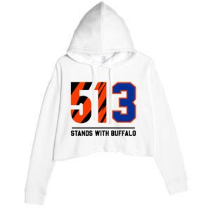 513 Stands With Buffalo Love For 3 Pray For Damar Crop Fleece Hoodie