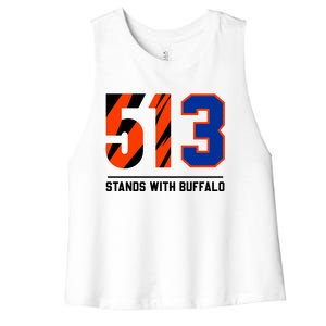 513 Stands With Buffalo Love For 3 Pray For Damar Women's Racerback Cropped Tank