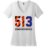 513 Stands With Buffalo Love For 3 Pray For Damar Women's V-Neck T-Shirt