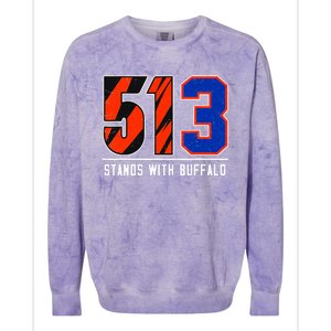 513 Stands With Buffalo Colorblast Crewneck Sweatshirt