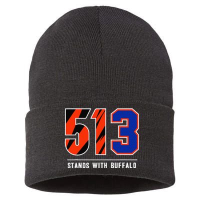 513 Stands With Buffalo Gift Sustainable Knit Beanie