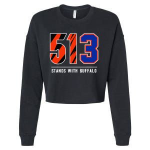 513 Stands With Buffalo Gift Cropped Pullover Crew