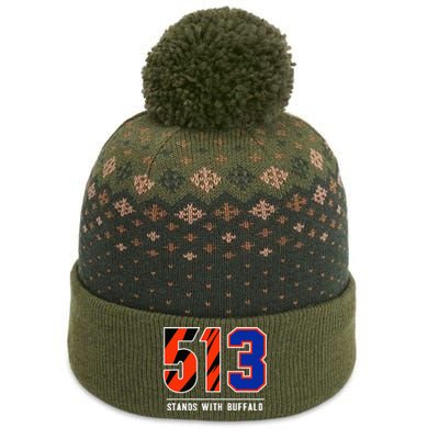 513 Stands With Buffalo Gift The Baniff Cuffed Pom Beanie