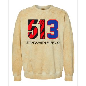 513 Stands With Buffalo Pray For Damar 3 Buffalo Love For 3 We Are With You Colorblast Crewneck Sweatshirt