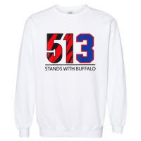 513 Stands With Buffalo Pray For Damar 3 Buffalo Love For 3 We Are With You Garment-Dyed Sweatshirt