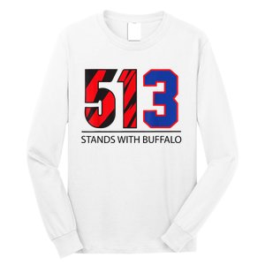 513 Stands With Buffalo Pray For Damar 3 Buffalo Love For 3 We Are With You Long Sleeve Shirt