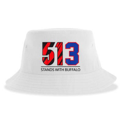 513 Stands With Buffalo Pray For Damar 3 Buffalo Love For 3 We Are With You Sustainable Bucket Hat