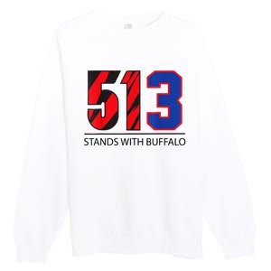 513 Stands With Buffalo Pray For Damar 3 Buffalo Love For 3 We Are With You Premium Crewneck Sweatshirt