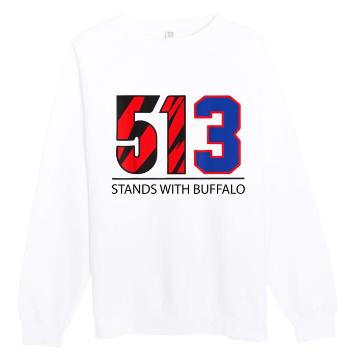 513 Stands With Buffalo Pray For Damar 3 Buffalo Love For 3 We Are With You Premium Crewneck Sweatshirt