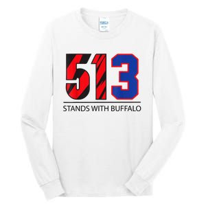 513 Stands With Buffalo Pray For Damar 3 Buffalo Love For 3 We Are With You Tall Long Sleeve T-Shirt