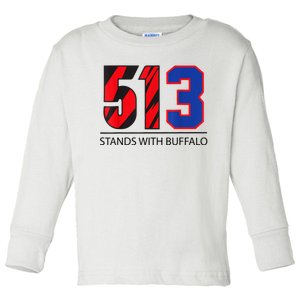 513 Stands With Buffalo Pray For Damar 3 Buffalo Love For 3 We Are With You Toddler Long Sleeve Shirt