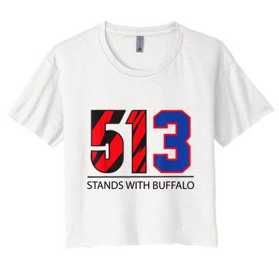 513 Stands With Buffalo Pray For Damar 3 Buffalo Love For 3 We Are With You Crop Top