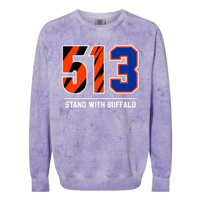 513 Stand With Buffalo Love For 3 Pray For Damar Colorblast Crewneck Sweatshirt