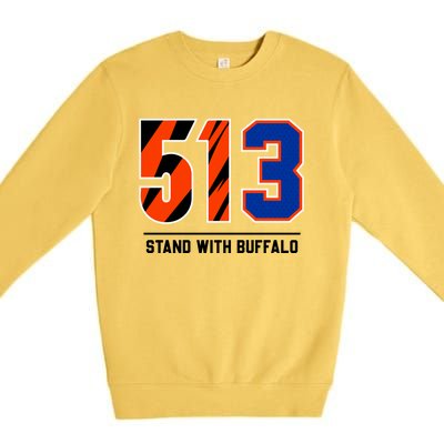 513 Stand With Buffalo Love For 3 Pray For Damar Premium Crewneck Sweatshirt