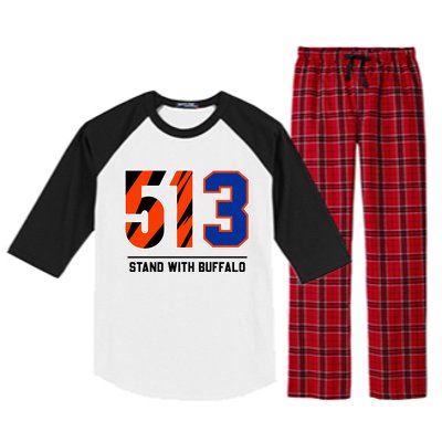 513 Stand With Buffalo Love For 3 Pray For Damar Raglan Sleeve Pajama Set