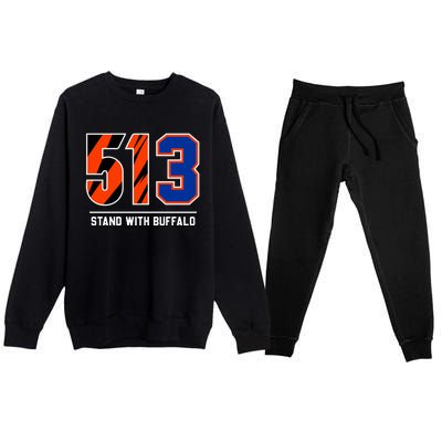 513 Stand With Buffalo Love For 3 Pray For Damar Premium Crewneck Sweatsuit Set