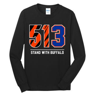 513 Stand With Buffalo Love For 3 Pray For Damar Tall Long Sleeve T-Shirt