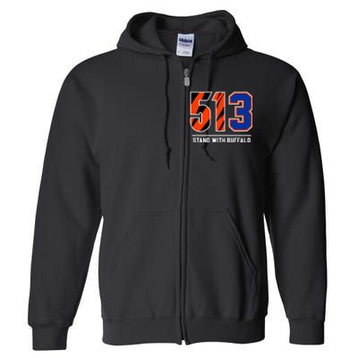 513 Stand With Buffalo Love For 3 Pray For Damar Full Zip Hoodie