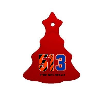 513 Stand With Buffalo Love For 3 Pray For Damar Ceramic Tree Ornament