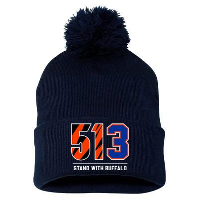 513 Stand With Buffalo Love For 3 Pray For Damar Pom Pom 12in Knit Beanie