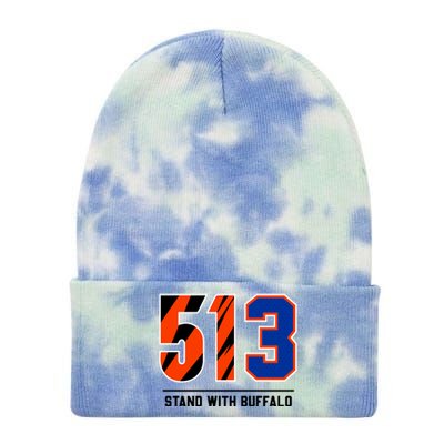 513 Stand With Buffalo Love For 3 Pray For Damar Tie Dye 12in Knit Beanie