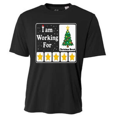 5 Stars Xmas Tree Cooling Performance Crew T-Shirt