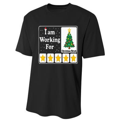 5 Stars Xmas Tree Performance Sprint T-Shirt