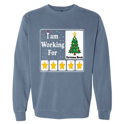 5 Stars Xmas Tree Garment-Dyed Sweatshirt