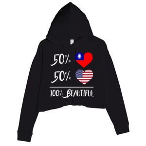 50% Taiwanese 50% American 100% Beautiful Gift Crop Fleece Hoodie