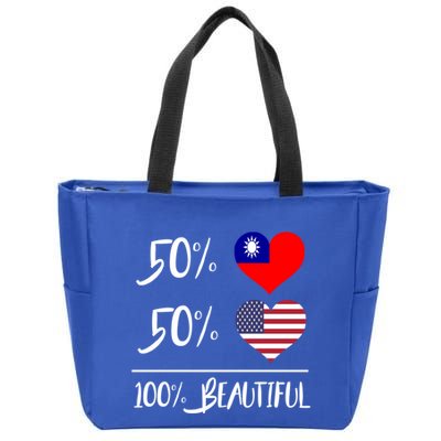 50% Taiwanese 50% American 100% Beautiful Gift Zip Tote Bag