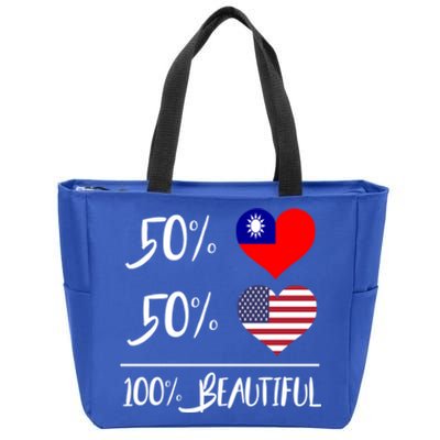 50% Taiwanese 50% American 100% Beautiful Gift Zip Tote Bag