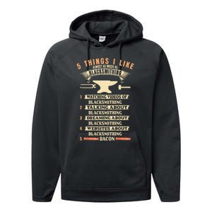 5 Things Blacksmithing Blacksmith Performance Fleece Hoodie