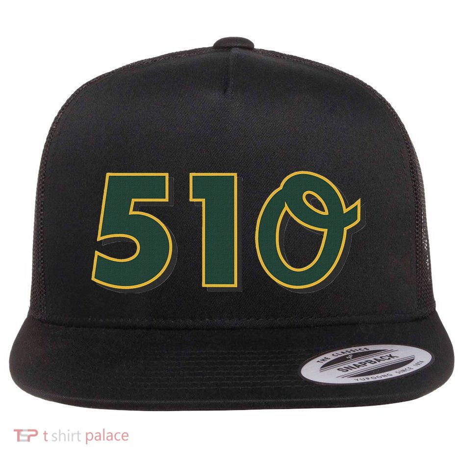 510 The Bay Area Oakland Baseball Flat Bill Trucker Hat