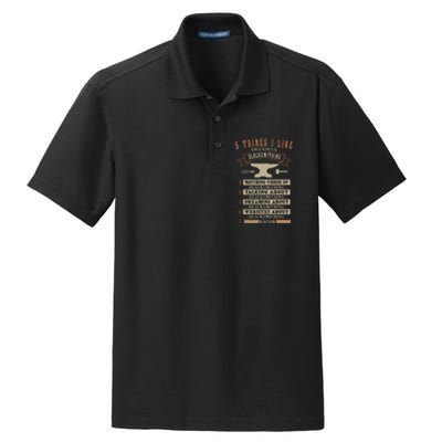 5 Things Blacksmithing Blacksmith Fathers Day Gift Dry Zone Grid Polo