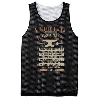 5 Things Blacksmithing Blacksmith Fathers Day Gift Mesh Reversible Basketball Jersey Tank