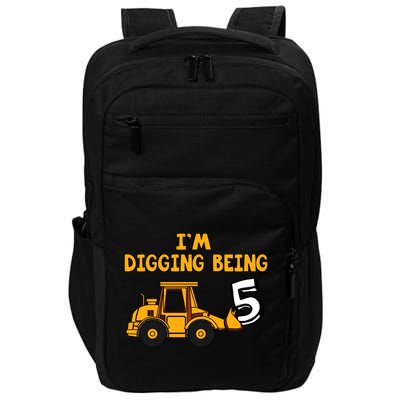 5th Birthday I'm Digging Being Five Impact Tech Backpack