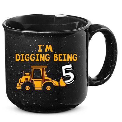 5th Birthday I'm Digging Being Five 15oz Campfire Ceramic Mug