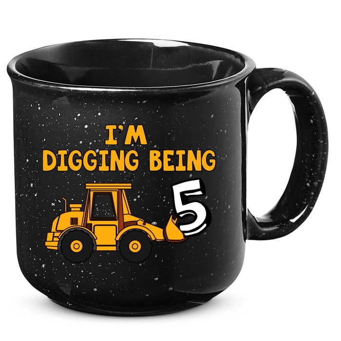 5th Birthday I'm Digging Being Five 15oz Campfire Ceramic Mug