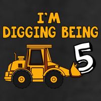 5th Birthday I'm Digging Being Five Crop Fleece Hoodie
